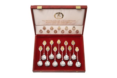 Lot 2474 - A Cased Set of Eleven Parcel-Gilt Silver Spoons