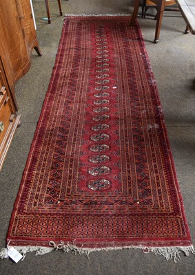 Lot 1000 - Lahore Bukhara Runner, the raspberry field...