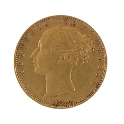 Lot 177 - Victoria, Sovereign 1884, Melbourne Mint, obv....