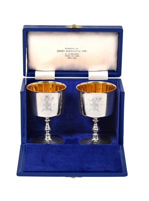 Lot 2479 - A Pair of Elizabeth II Silver Goblets