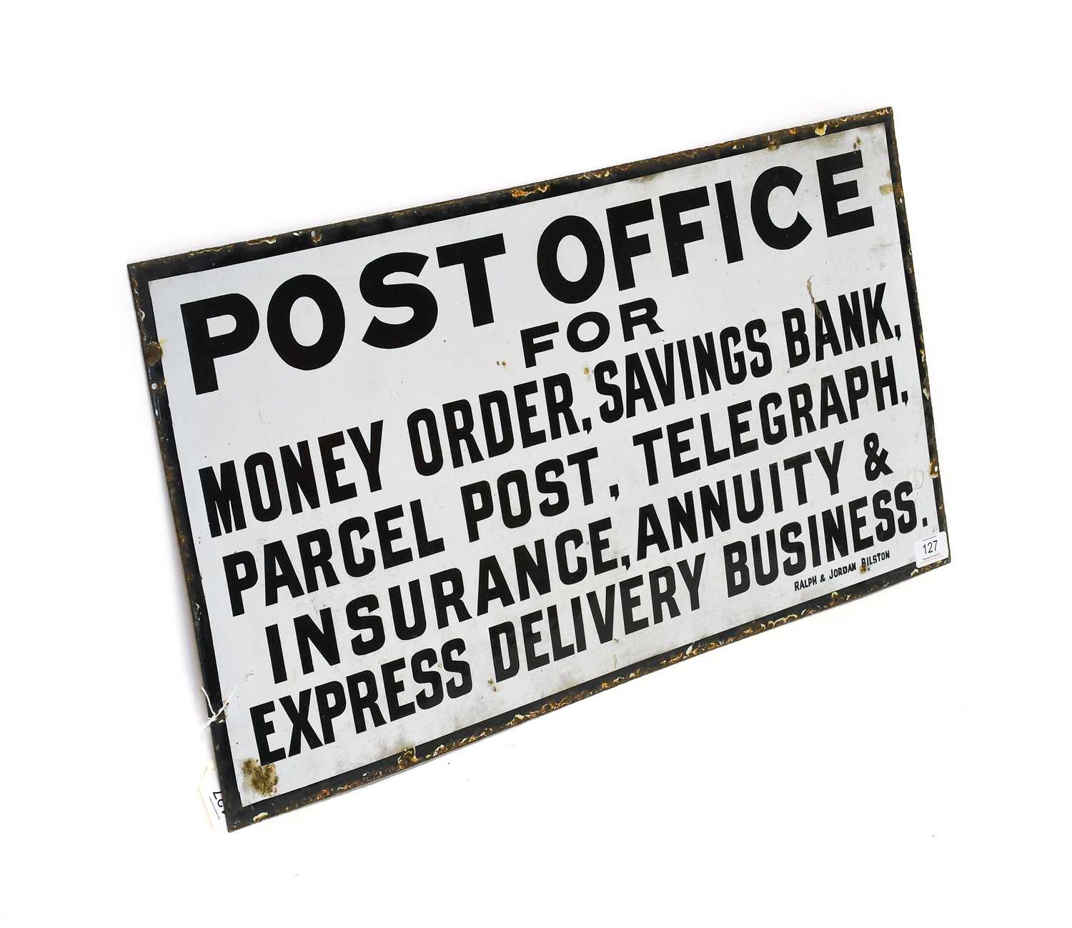 Post Offie Sign Lot 127 - Post Office Enamel Sign