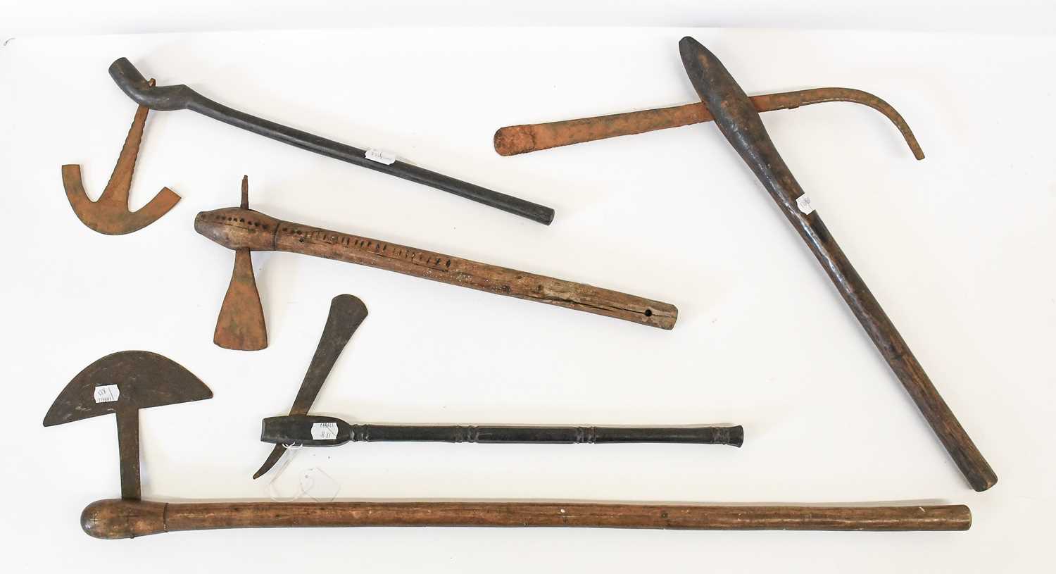 Lot 258 - A Collection of Nine African Axes, including...