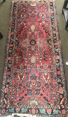 Lot 1030 - Hamadan Rug, the strawberry field of vines and...