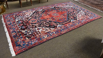 Lot 1028 - Hamadan Rug, the charcoal field with stawberry...