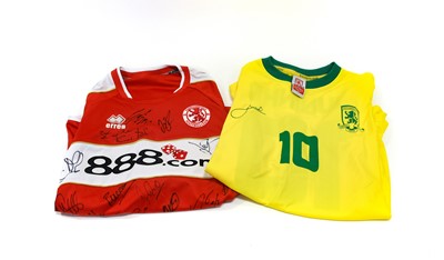 Lot 32 - Middlesbrough Football Club Signed Replica Shirts