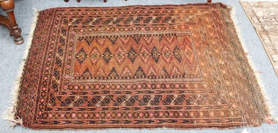 Lot 1027 - Lahore Bukhara Rug, the crimson field with a...