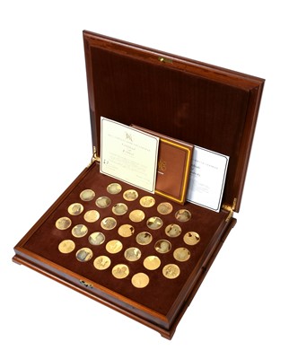 Lot 2475 - A Cased Set of Thirty One Elizabeth II Silver-Glit Medallions