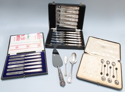 Lot 73 - A Collection of Assorted Silver Flatware,...