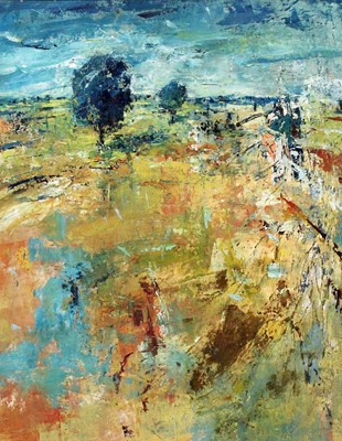 Lot 1052 - Andrew Hood (b.1964) Abstract landscape Signed,...