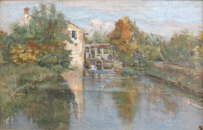 Lot 1003 - Italian School (20th Century) River landscape...