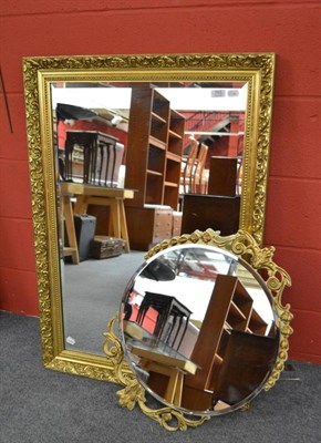 Lot 703 - A gilt-framed mirror and another