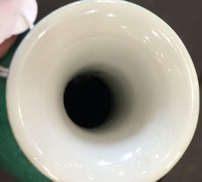 Lot 358 - A Chinese Green-Glazed Porcelain Vase, Qing...