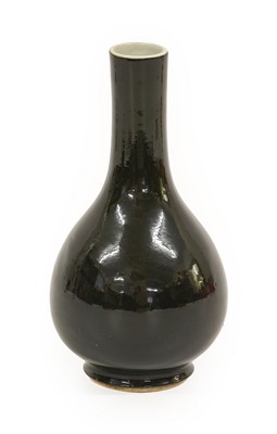 Lot 286 - A Chinese Black-Glazed Porcelain Vase, Qing...