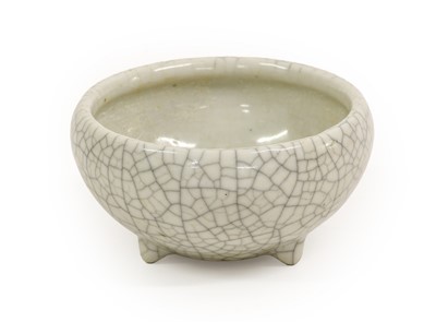 Lot 105 - A Chinese Crackle Glaze Porcelain Censer, Qing...