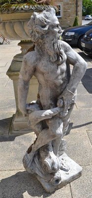 Lot 710 - A large garden statue of a bearded gentleman