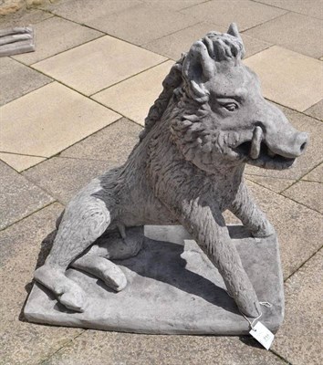 Lot 711 - A wild boar garden ornament