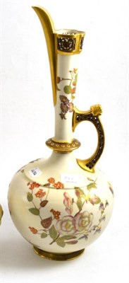 Lot 297A - A Royal Worcester blue ivory ewer, drilled