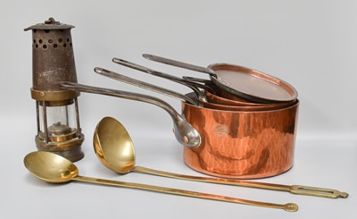 Lot 317 - Four Assorted 19th Century Copper Saucepans,...