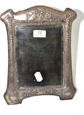 Lot 12 - A silver framed easel back mirror