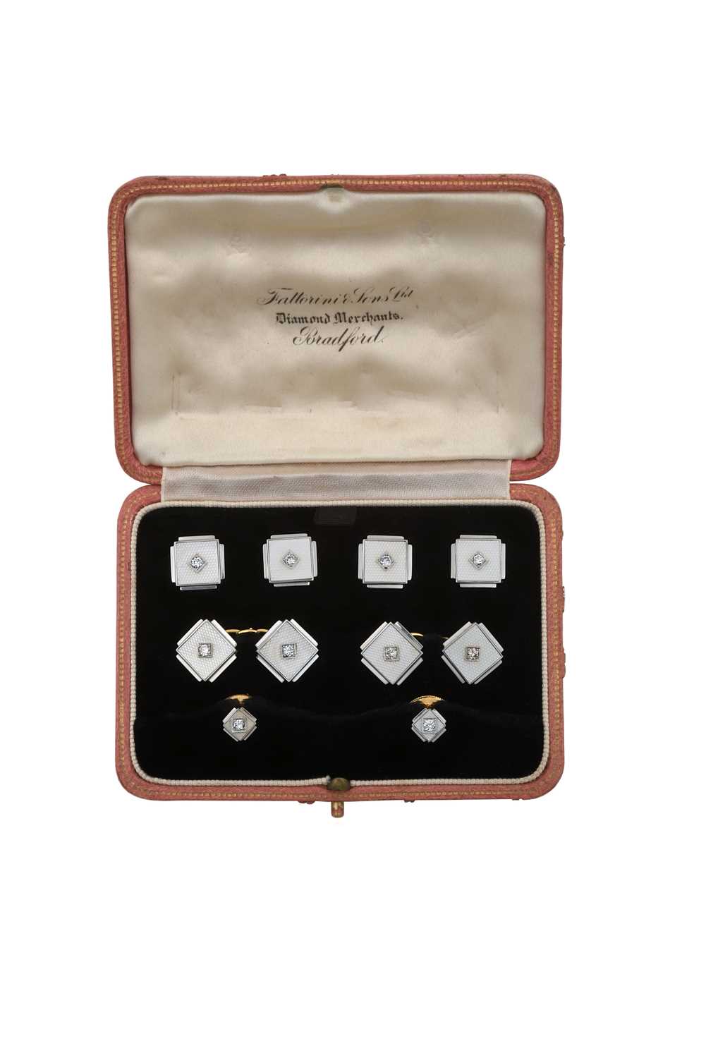 Lot 2089 - A Mother-of-Pearl and Diamond Dress Stud,...