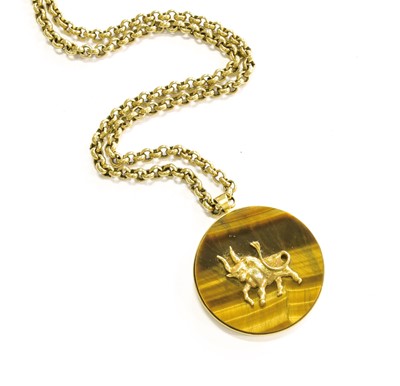 Lot 105 - An 18 Carat Gold Taurus Pendant on Chain, the...