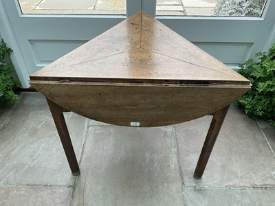 Lot 730 - A George III Oak and Fruitwood Triangular...