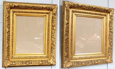 Lot 1051 - A Pair of Rectangular Gilt Picture Frames,...