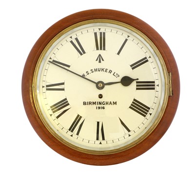 Lot 187 - A Military Mahogany Wall Timepiece, signed W S...