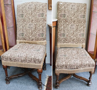 Lot 1428 - A Near Pair of William and Mary Style Walnut...