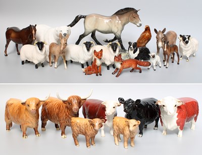 Lot 281 - Beswick Animals Including: Hereford Bull;...