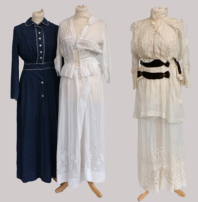 Lot 2247 - Early 20th Century Blue Cotton Spotted Dress...