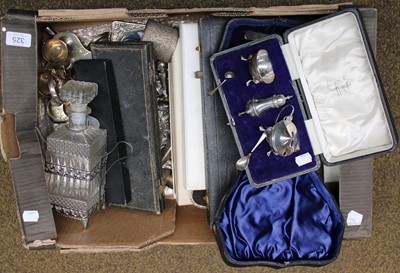 Lot 325 - Silver and Silver Plate, including cased...