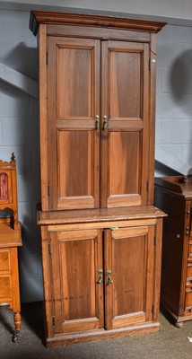 Lot 1265 - A Victorian Pine Bookcase on Cupboard Base,...