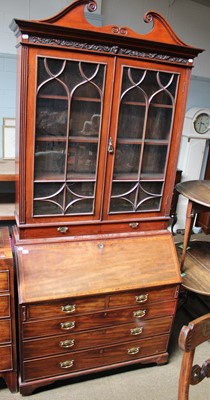 Lot 1279 - A Satinwood and Mahogany Bureau, early 19th...