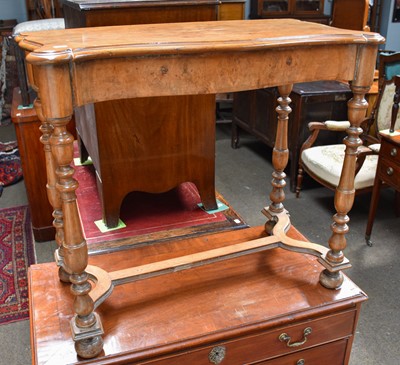 Lot 1283 - A Walnut Serpentine Fronted Hall Table, 81cm...