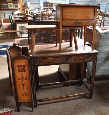 Lot 1297 - A Small Group of Furniture Comprising, an oak...