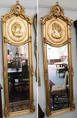 Lot 1134 - A Pair of Neo Rococo Style Gilt Framed Mirrors,...