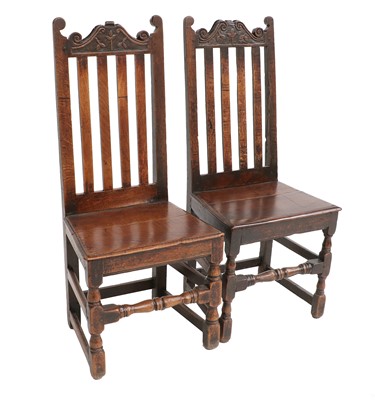 Lot 720 - A Pair of Early 18th Century Joined Oak Back...