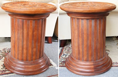 Lot 1211 - A Pair of Pedestals, formed as fluted columns,...