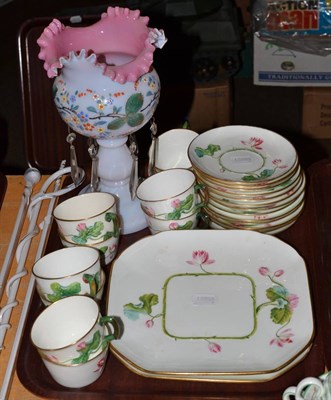 Lot 41 - Minton tea set, lustre, two glass riding crops and a glass crook