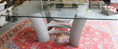 Lot 1205 - A Contemporary Glass Top Dining Table,...