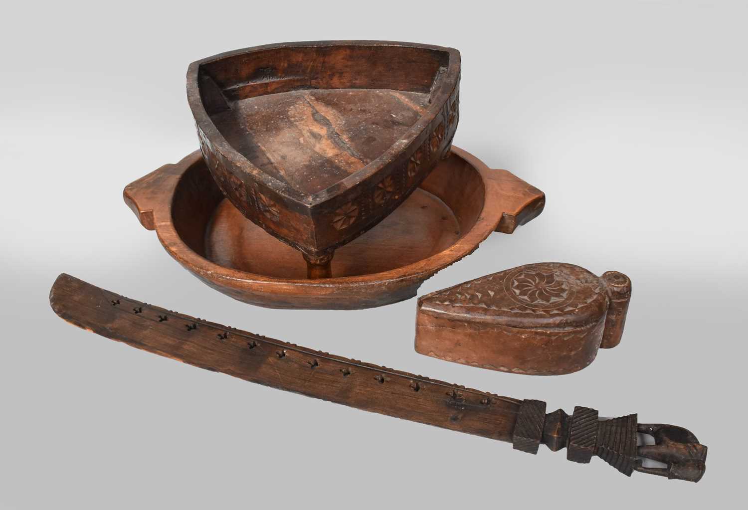 Lot 279 - A Tribal Carved Hardwood Feast Bowl With...