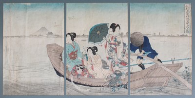 Lot 1123 - Japanese School, Meiji Period A boating scene...