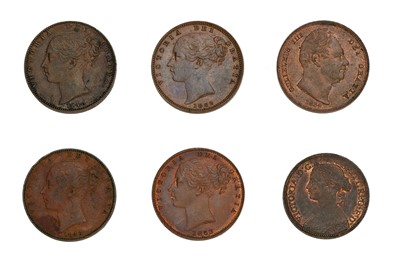 Lot 59 - 6x High-Grade Farthings, comprising: William...