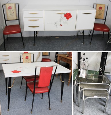 Lot 1142 - A 1950s Melamine Dining Suite, comprising, a...