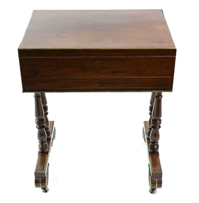 Lot 1162 - A Regency Rosewood and Gilt Mounted Work Table,...