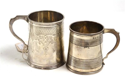 Lot 50 - Two silver christening mugs, London 1873 and London 1828