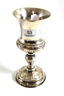 Lot 53 - A Russian chalice with baluster stem, bears Russian silver marks