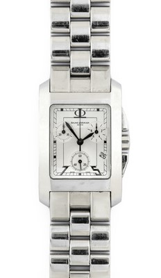 Lot 2298 - Baume & Mercier: A Stainless Steel Rectangular...