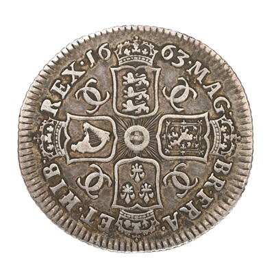Lot 70 - Charles II, Shilling 1663, first bust (Bull...